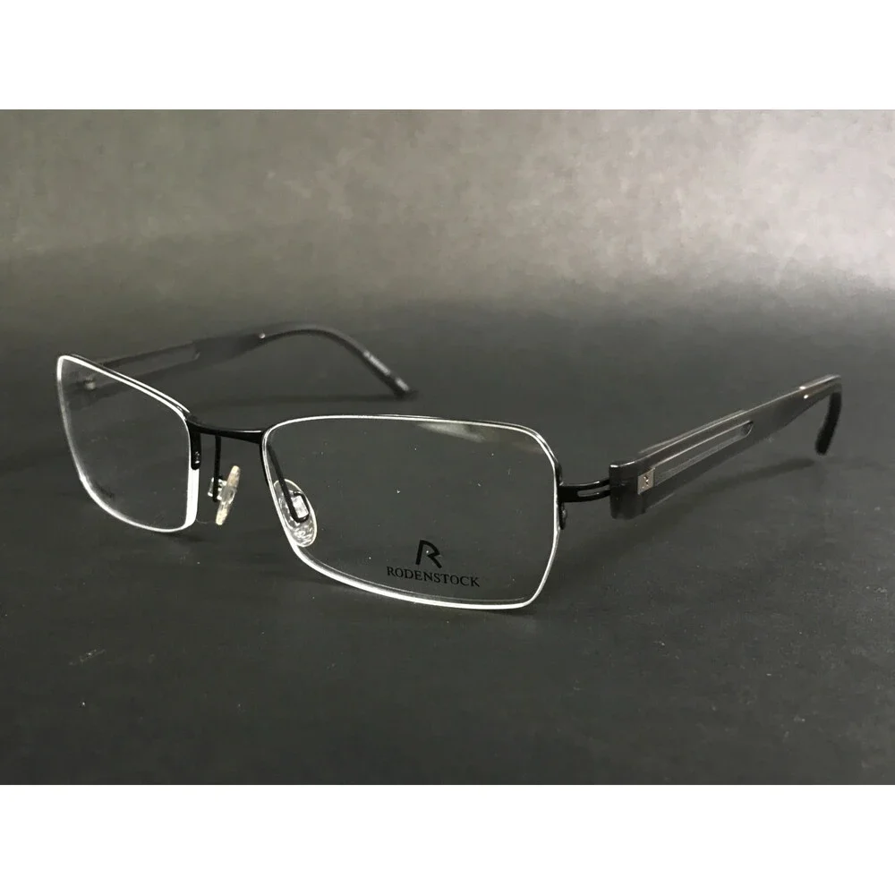 Rodenstock Eyeglasses Frames R4890 A Black Gray Half Rim Rectangle 52-17-135